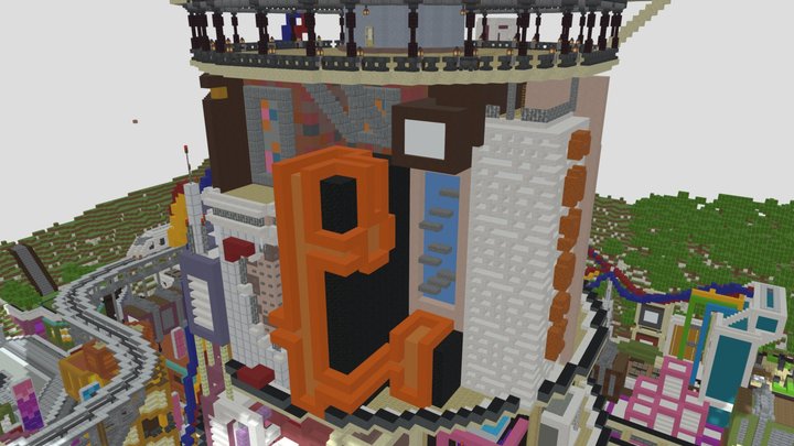 Cyberpunk Umbrella city (Minecraft) 3D Model