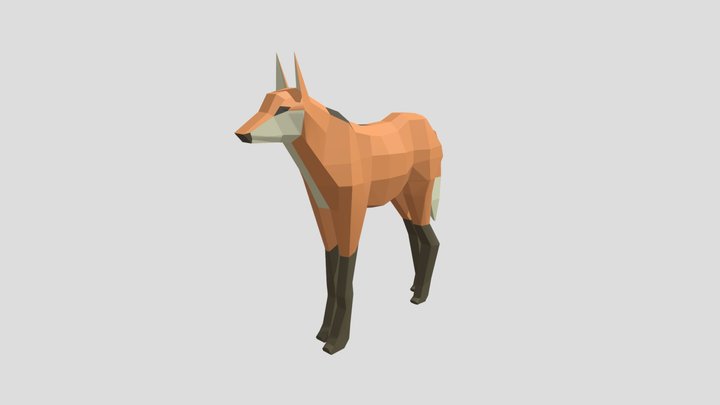 Topology corrected Maned Wolf 3D Model