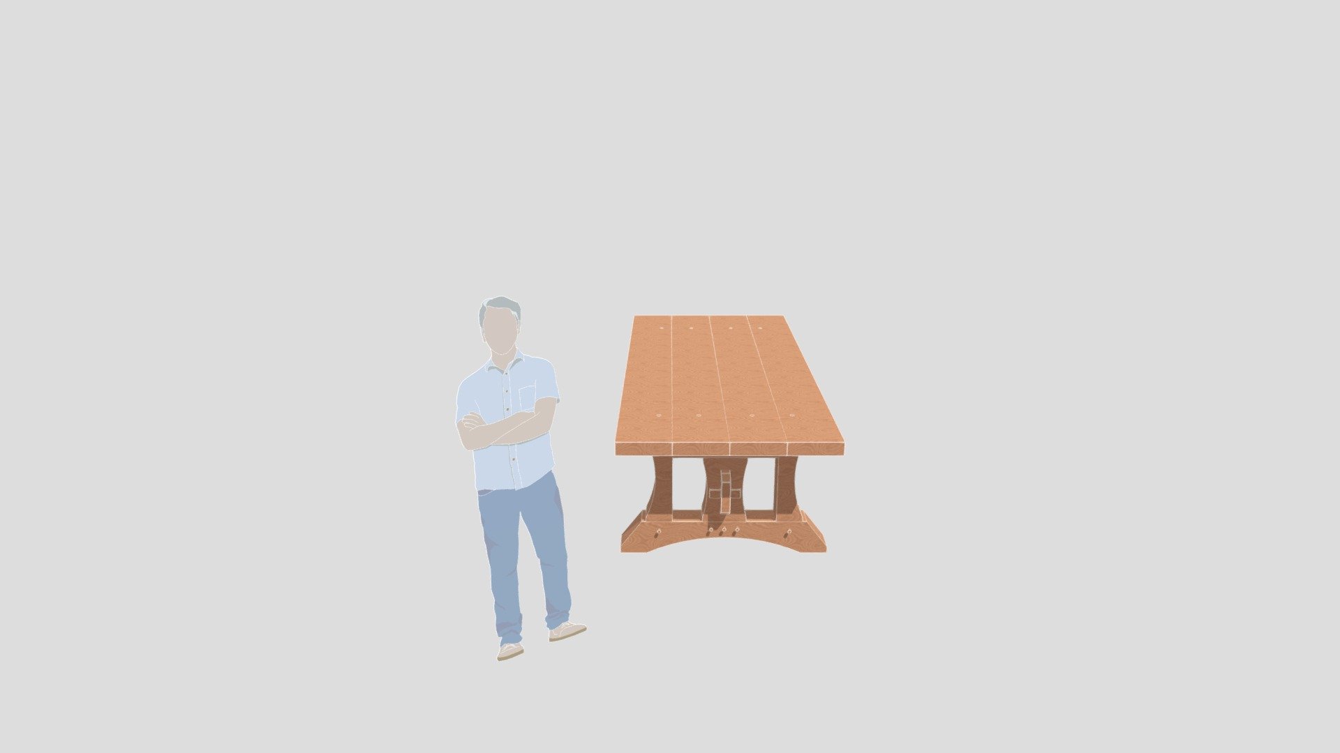 Timber Frame Table 3D model by BIGWOOD [8370131] Sketchfab