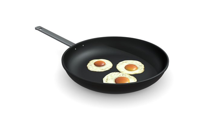 Frying pan with fried eggs – Modèle 3D gratuit STL