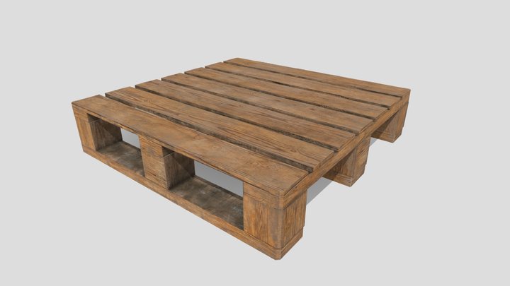 Realistic Wooden Pallet (Low-Poly) – Modello 3D gratuito STL