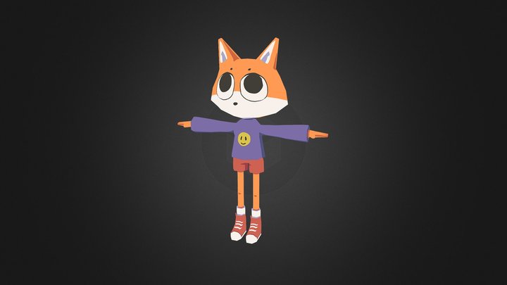 Low poly fox 3D Model