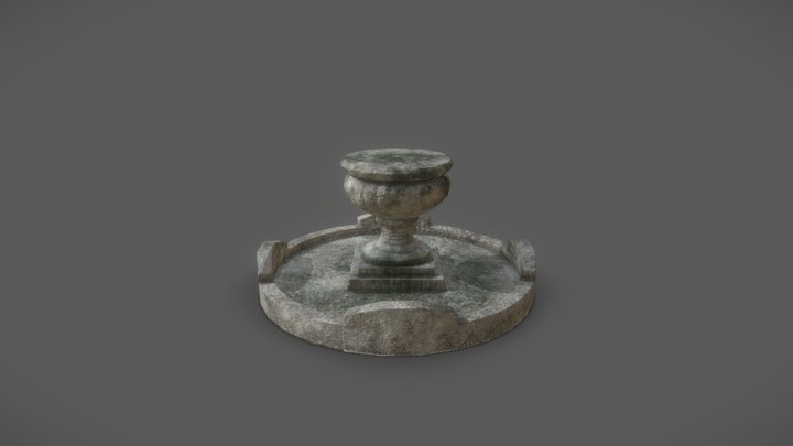 Decayed Victorian fountain 3D Model