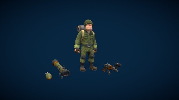 Soldier ( 4 skins, 20 animations ) 3D Model