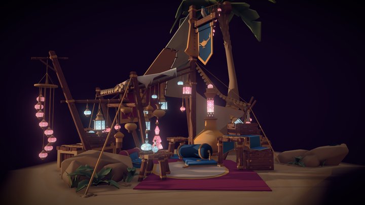 DAE Bazaar - Middle Eastern Lamp Vendor 3D Model
