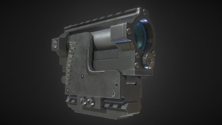 M2A1 Reflex-Sight 3D Model