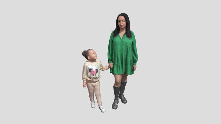 Humano Standing Woman with a child _0134463 3D Model