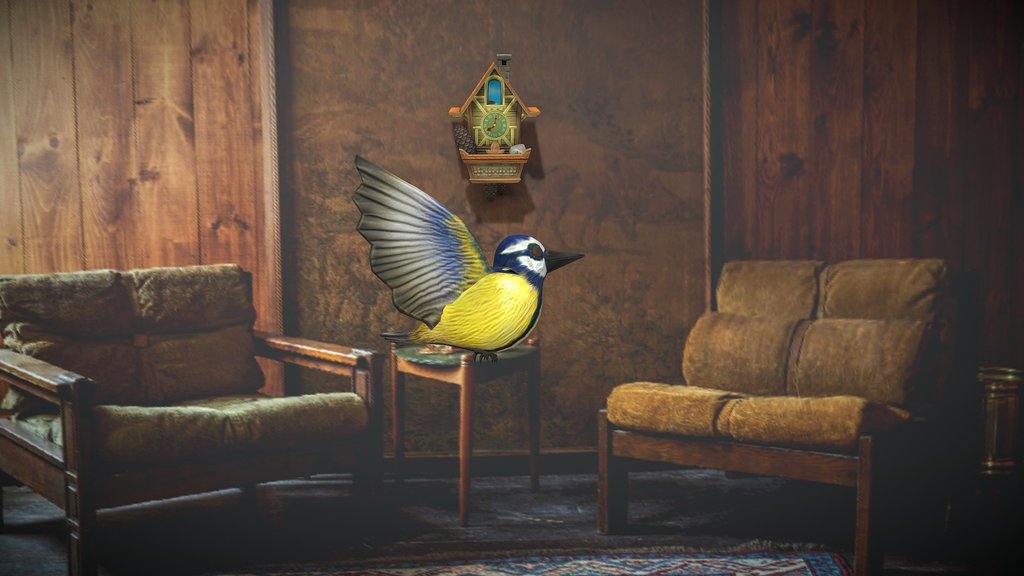 Animated Cuckoo Clock Flying Bird Loop