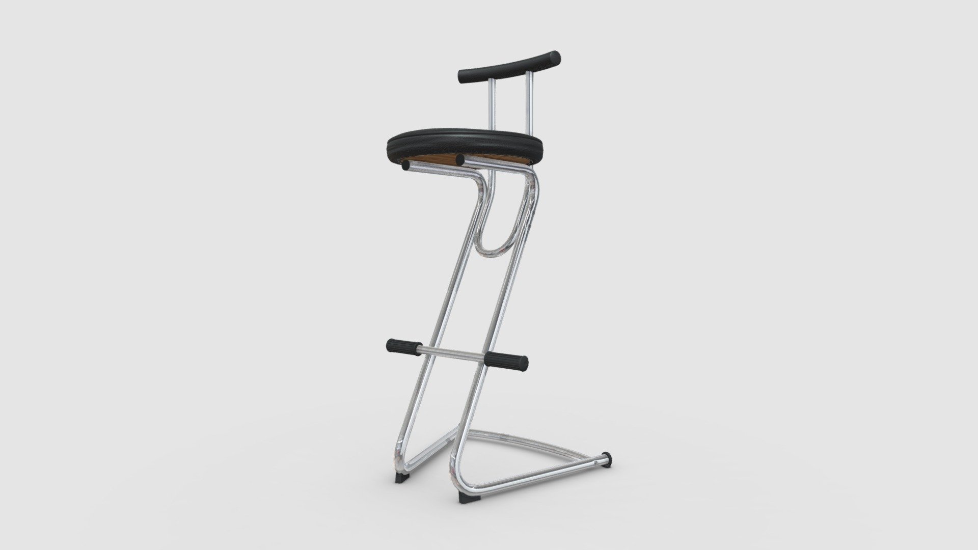 Stool chrome and leather design