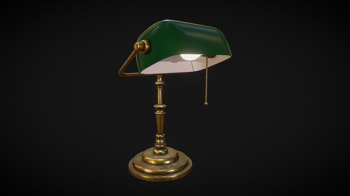 Banker/Detective Lamp 3D Model