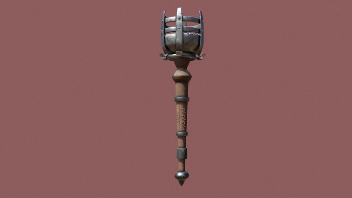 Medieval Torch 3D Model