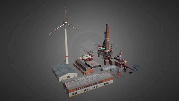 Industrial Buildings Pack 3D Model