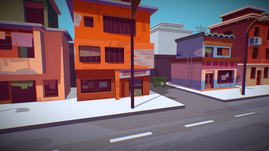 LOWPOLY STYLİZED GHETTO CİTY PACK