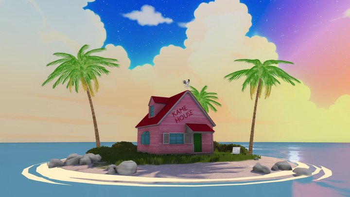 Kame House island 3D Model