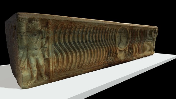Sarcófago estrigilado romano de Turiaso 3D Model