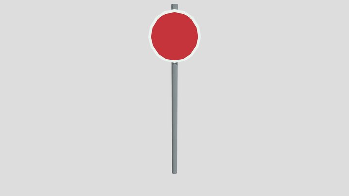 Low Poly Round Road Sign