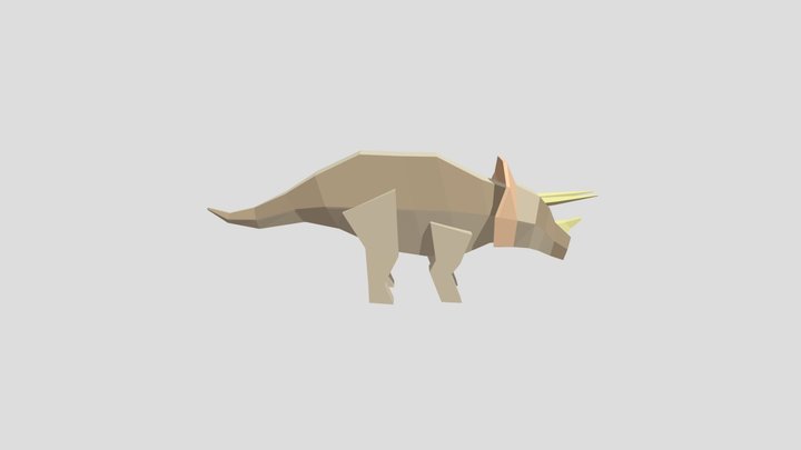 low poly triceratops 3D Model