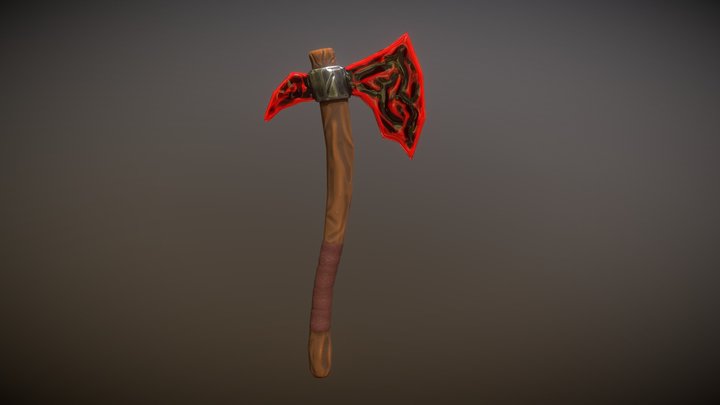 Fantasy Obsidian Axe 3D Model