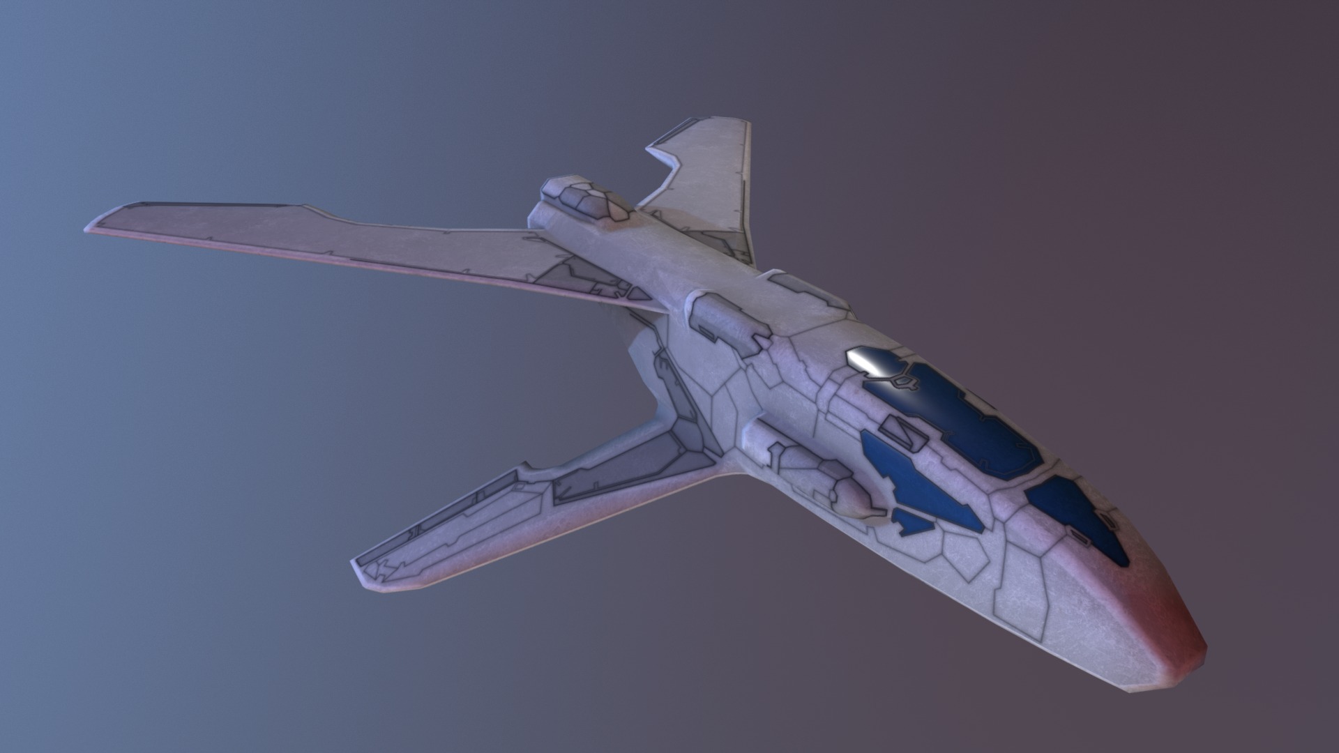 3D model Sleek Starship - This is a 3D model of the Sleek Starship. The 3D model is about a model of a jet.