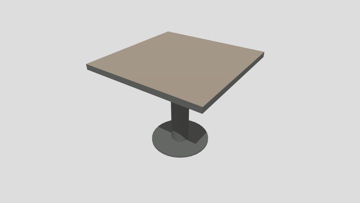 Low-Poly Bar Table 3D Model