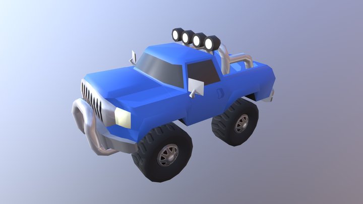 Low Poly Pickup Truck 3D Model