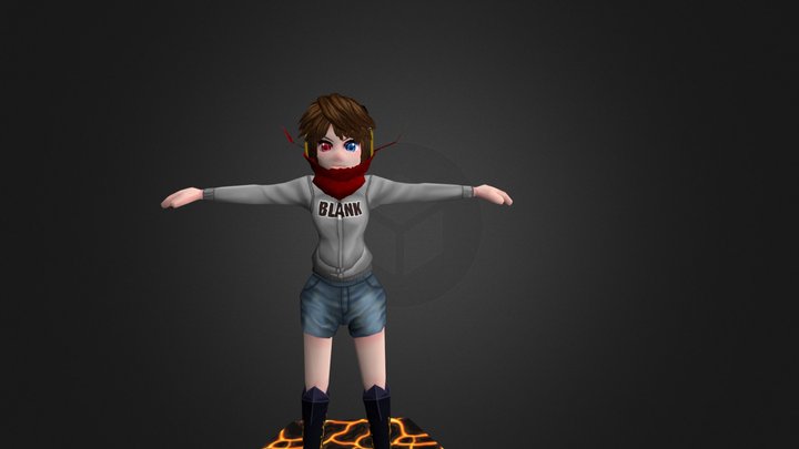 Ella the girl with demon legs 3D Model