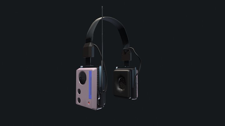 Cassette Headphones Draft 3D Model