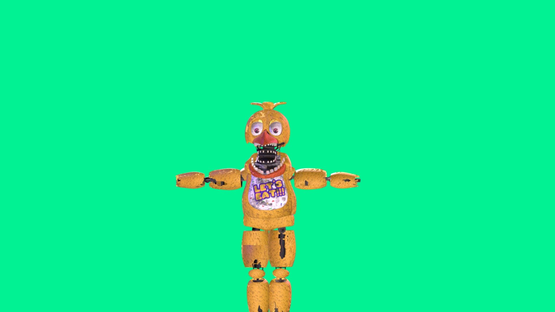 Withered Chica - Download Free 3D model by animator12 (@animator12