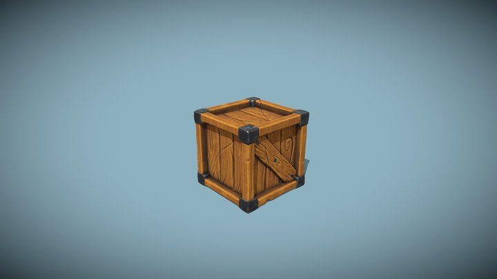 Stylized Crate (lowpoly): Modular Dungeon pack 3D Model