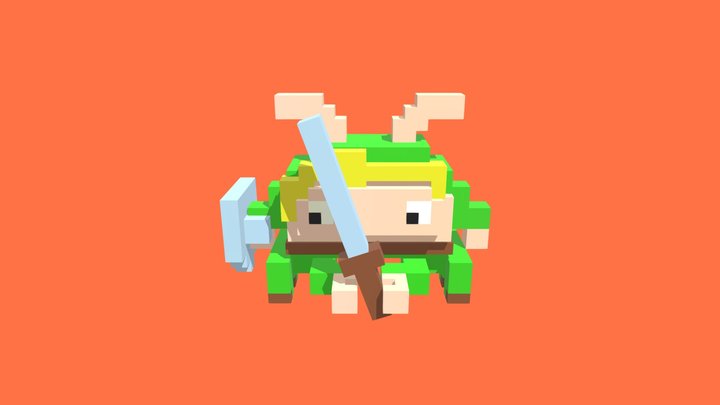 Link-Crab Invader #09 by @NFT INVADERZ 3D Model