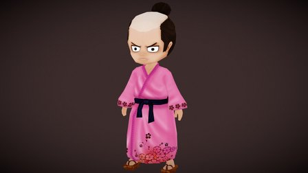 Samurai Cartoon 3D Model