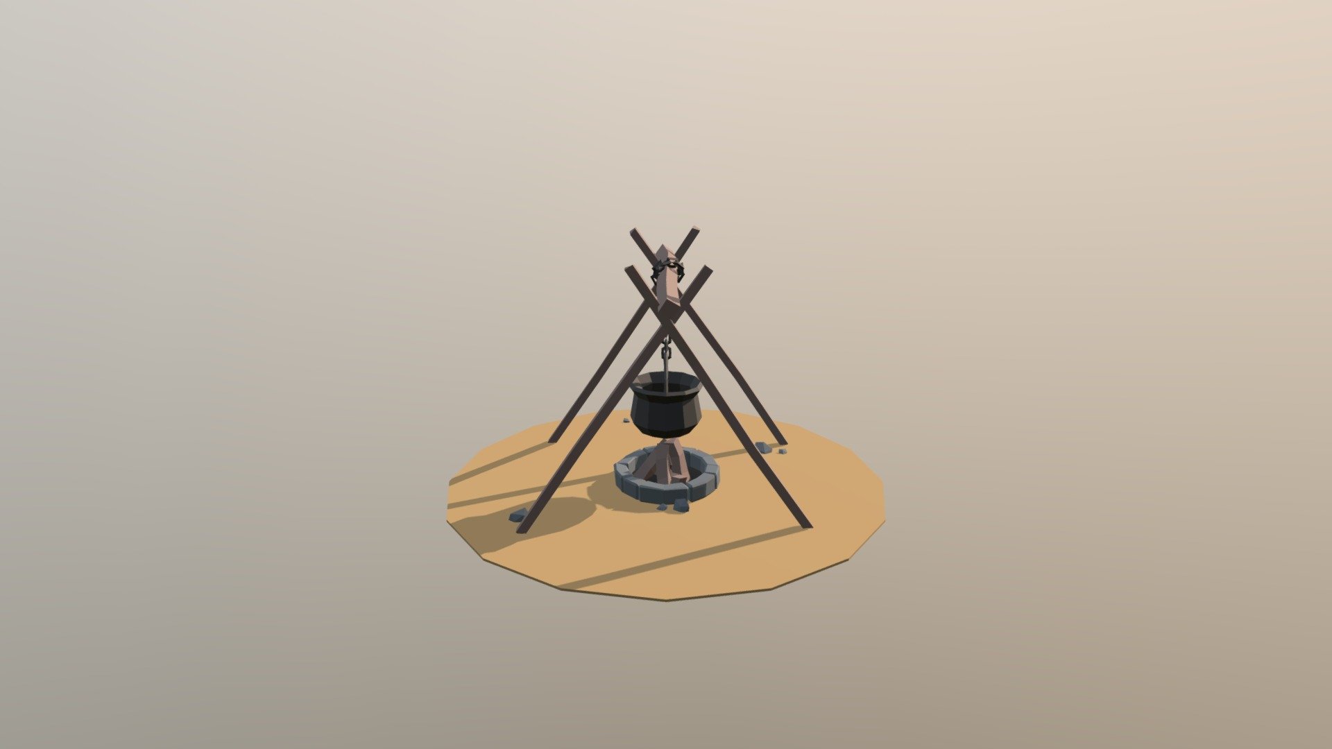 Low-Poly Fireplace