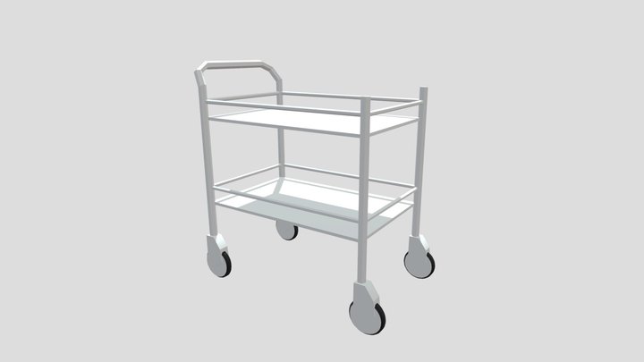 Low Poly Nurse Trolley 3D Model