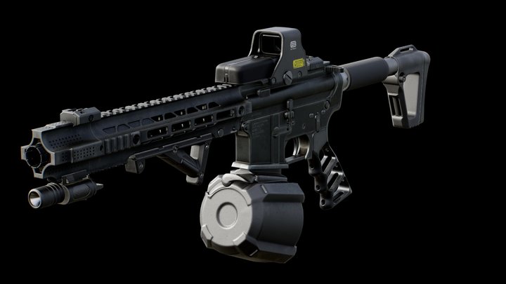 AR-15 CUSTOM 3D Model