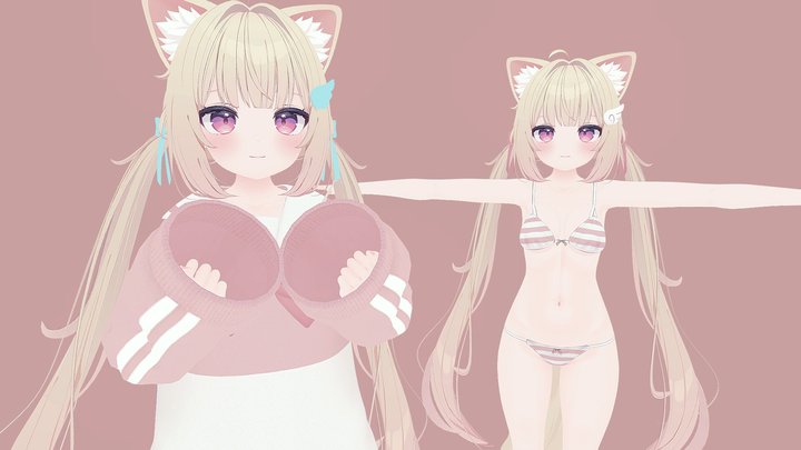 Anime Girl 3D Model