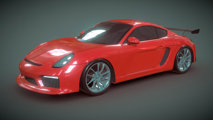 Porsche Cayman 2015 redesigned 3D Model