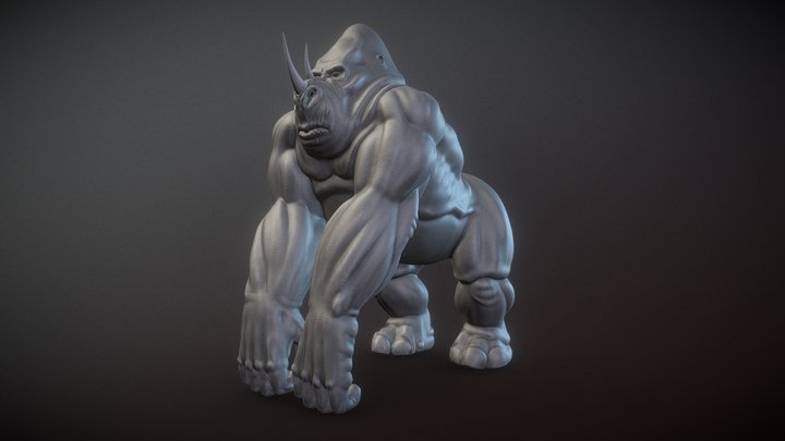 Sculptjanuary #15 Beast: Hybrid 3D Model