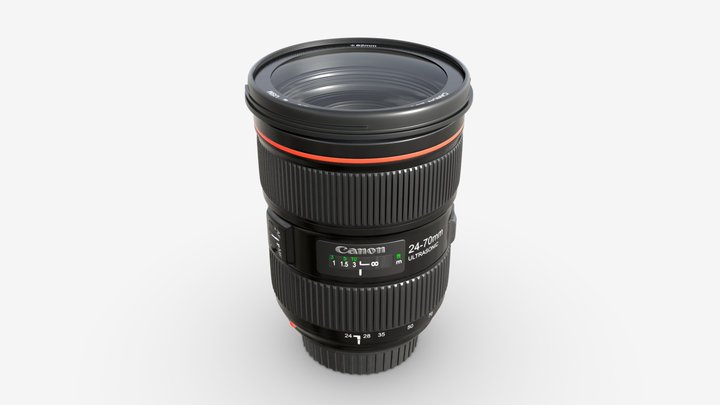 Canon DSLR EF 24-70mm f2.8L II USM Lens 3D Model