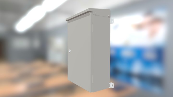 600x400x200 SS Electrical Enclosure cw Rain Hood 3D Model