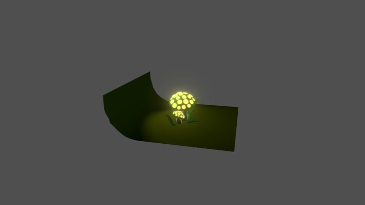 Glowing mushrooms 3D Model