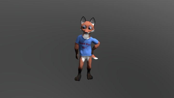 Anthro Fox for VRChat 3D Model