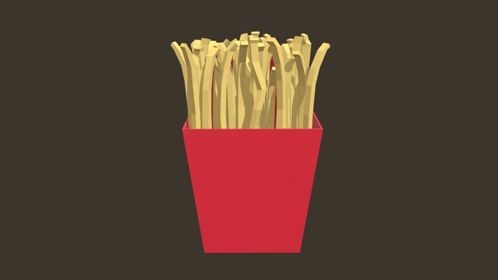 Cartoon French Fries 3D Model
