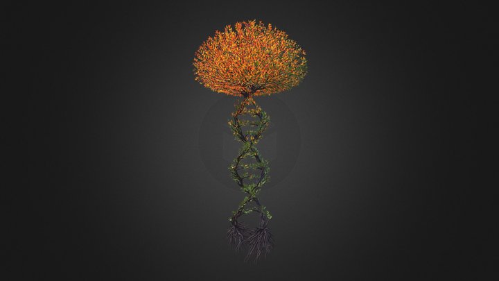 Tree in a shape of a DNA chain 3D Model