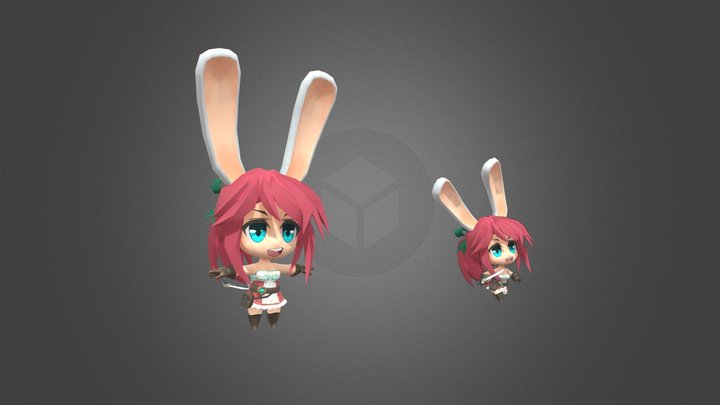 Chibi low poly 3D Model