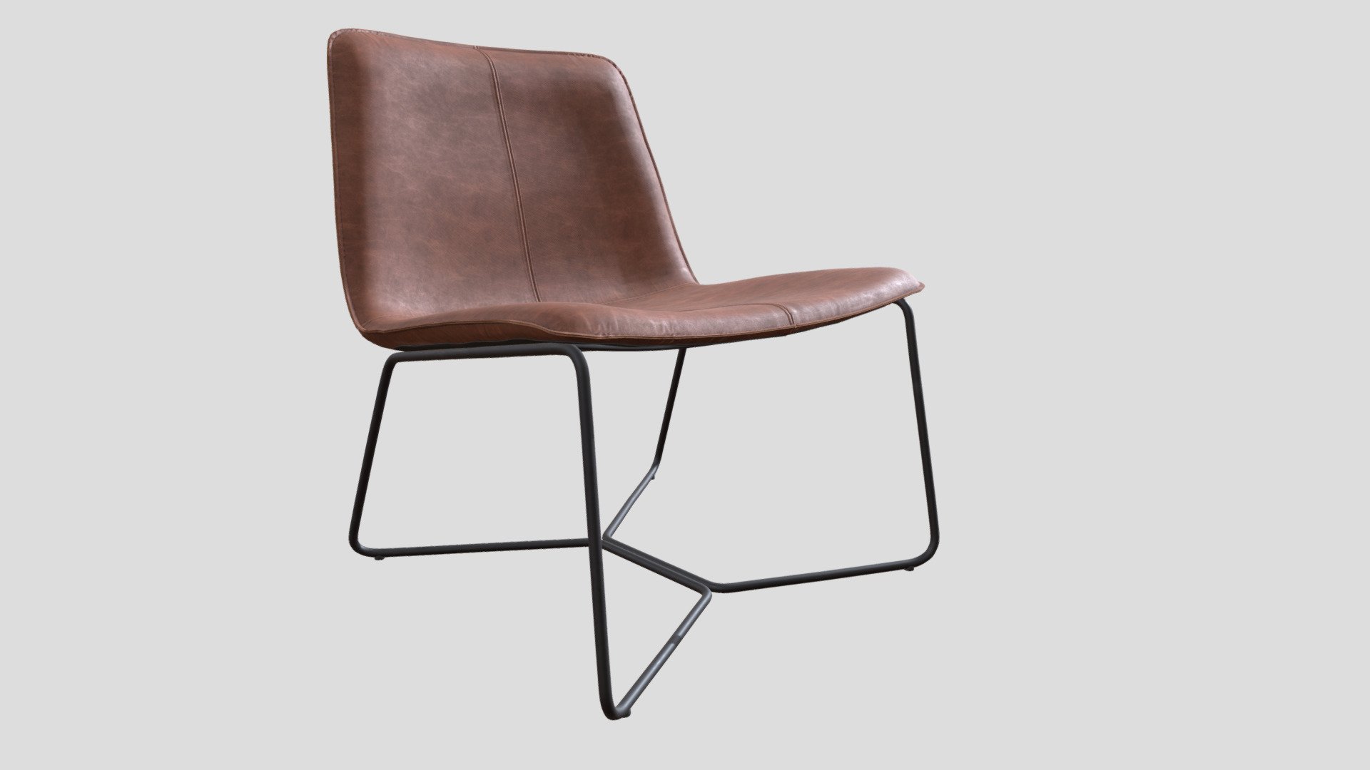 WestElm_SlopeLeather_LoungeChair_Poliigon_DCoffi - 3D Model By DCoffin ...