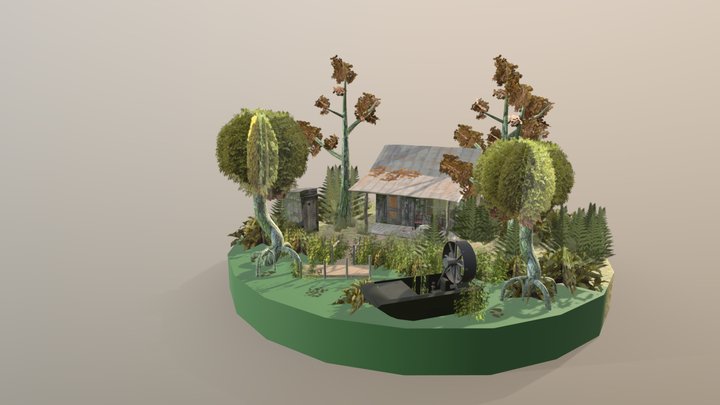 DAE - Diorama - The Lonely Forester - Swamp 3D Model