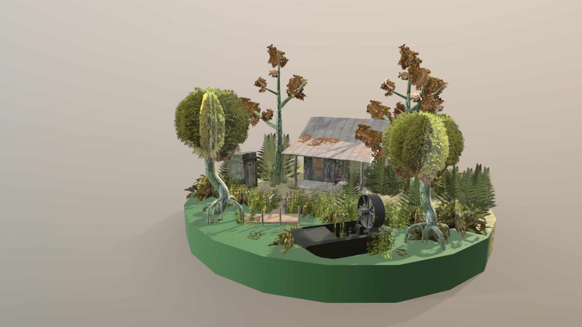 DAE - Diorama - The Lonely Forester - Swamp - 3D model by Seppe Van ...