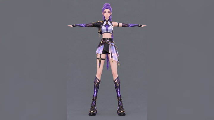 Rumi (Kpop Demon Hunters) T-Pose 3D Model