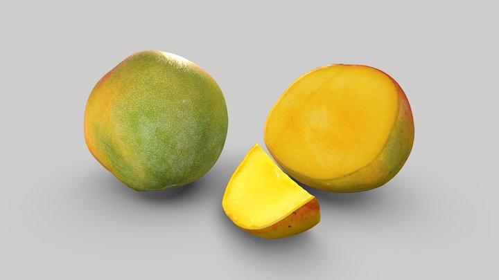 3D model rotten mango VR / AR / low-poly