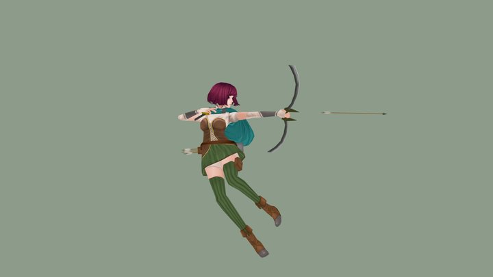 Archer Girl 3D Model